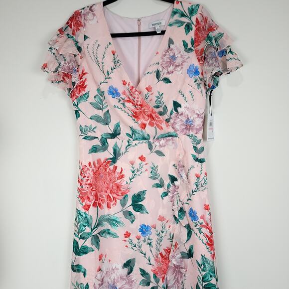 Kensie Floral High-Low Maxi Dress in Blush Size 10, NWT - Picture 12 of 14